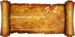 Immerblum Leila névjegykártya